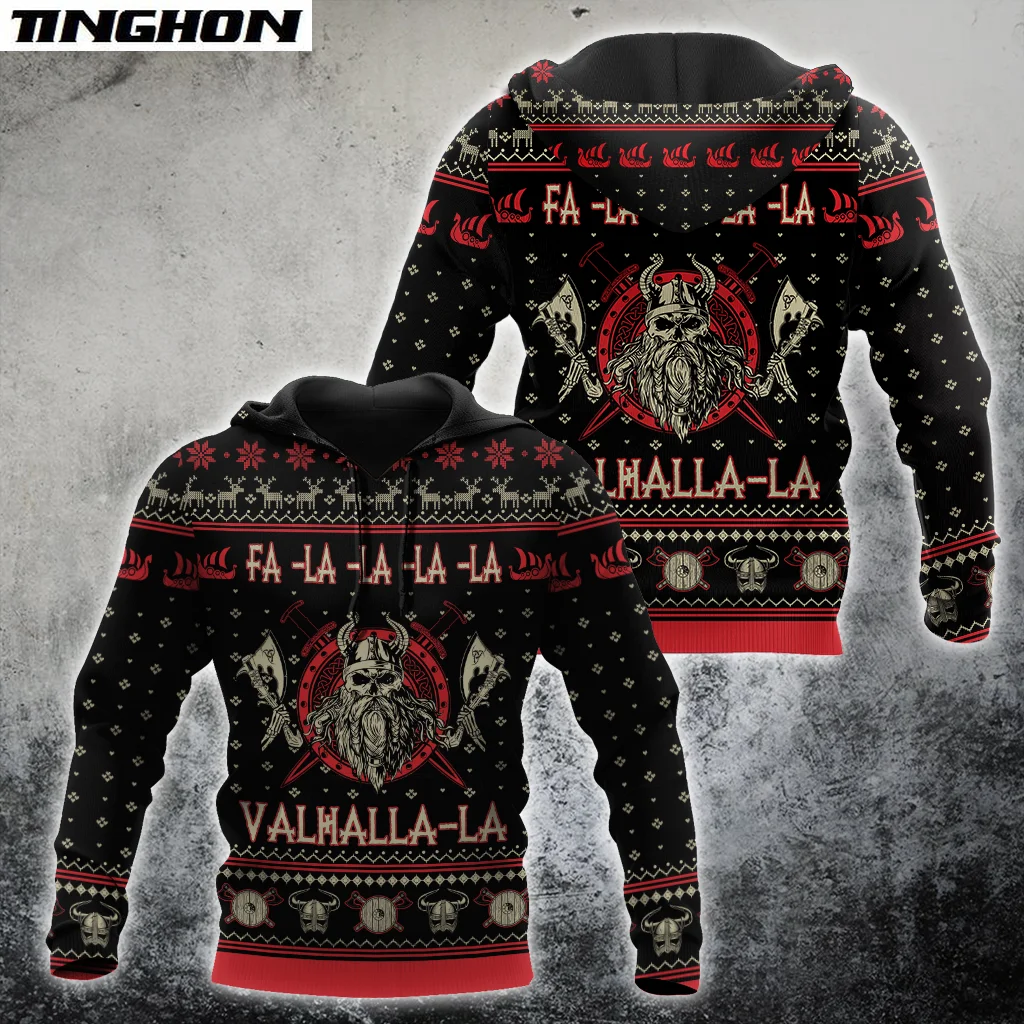 Autumn Mens Hoodie Christmas Viking Odin 3D All Over Printed hoodies and Sweatshirt Unisex Casual Stree Sportswear   XY100