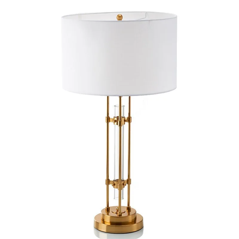 OUFULA White Table Lamp Contemporary LED Decorative Desk Lighting for Home Living Room