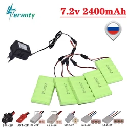 7.2v 2400mAh Battery and Charger For RC Car Robot Tank Truck Gun Boat 7.2v NiMH Battery Aa 700mah 7.2v Rechargeable Battery Pack