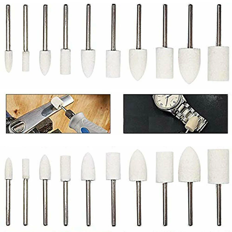 20 Chiếc Đầu Đánh Bóng ĐỆM PHỒNG Bánh Xe Mềm Cảm Thấy Xay Chút Cho Trang Sức Đồng Hồ Khuôn Vệ Sinh Phụ Kiện Đánh Bóng