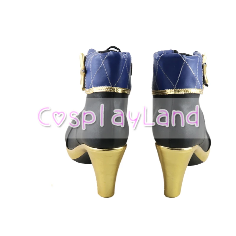 Vtuber-Bottes de Cosplay Hoshimachi Suisei pour Femme, Chaussures en Cuir, Accessoires de ixd'Halloween, à Talons Hauts