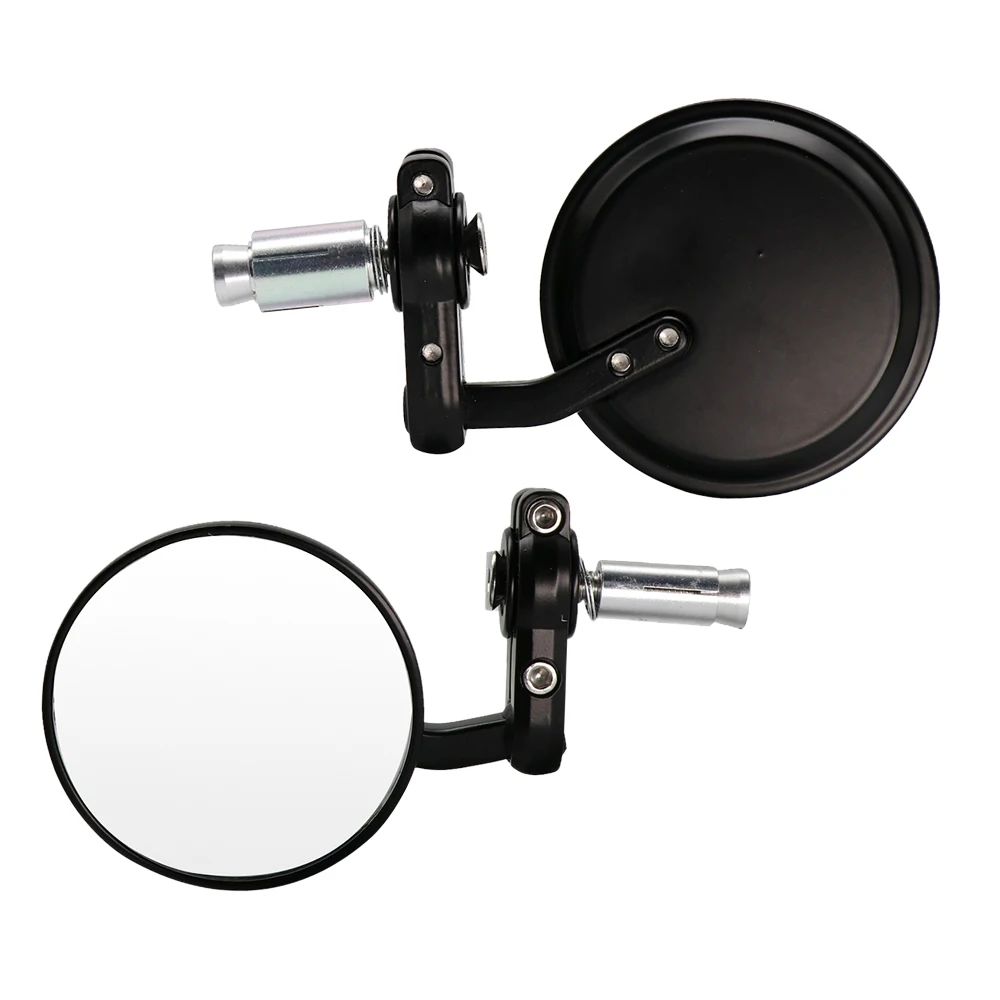 Zsdtrp 18Mm Universal Motorcycle Spiegel Aluminium Zwart Handvat Bar End Achteruitkijkspiegel Zij Spiegels Motor Accessoires