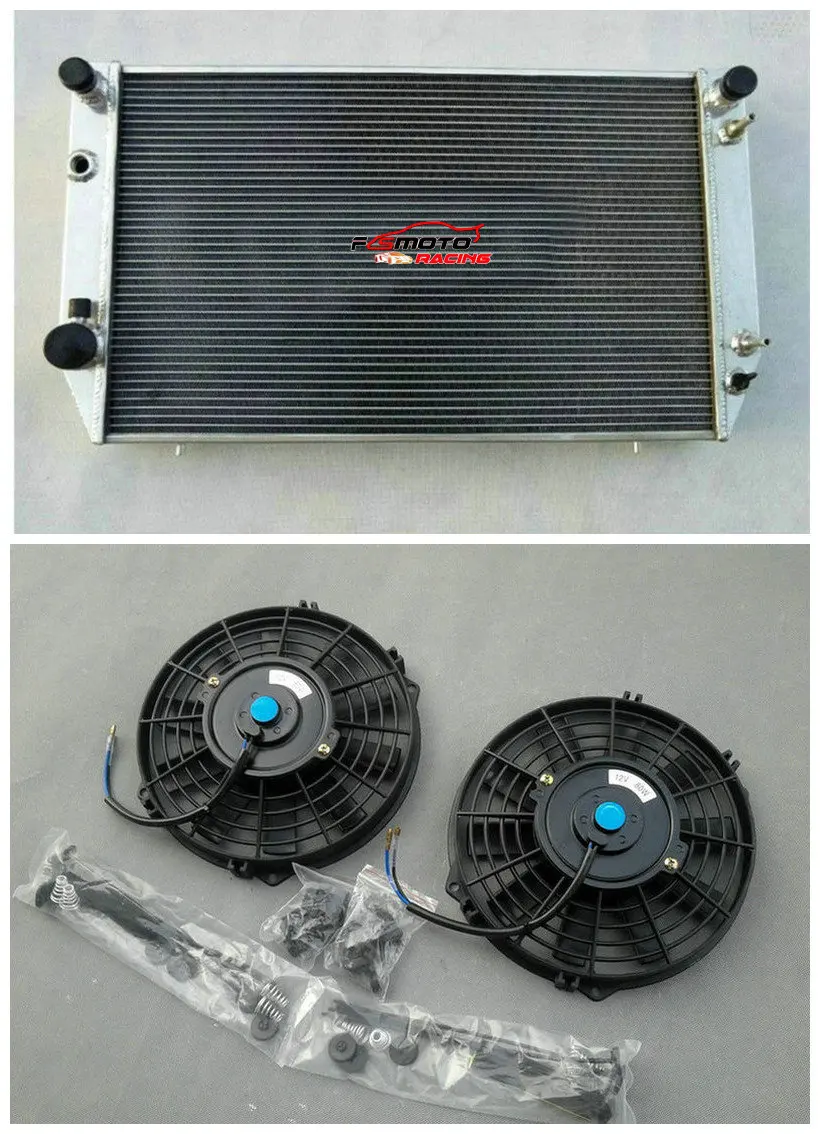 Aluminum Radiator + FANS For Jaguar XJS V12 / XJ12 1976-1996 1977 1978 1979 1980 1981 1982 1983 1984 1985 1986 1987 1988 AT/MT