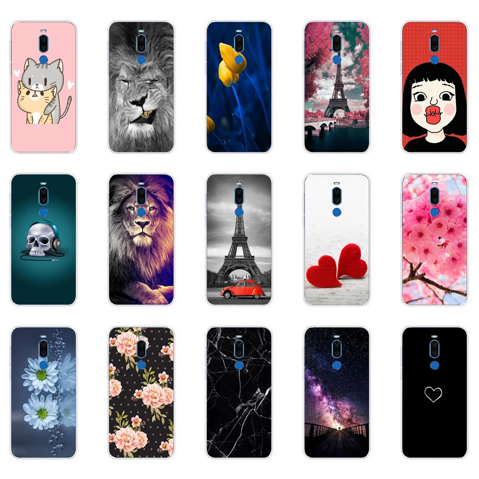 For Meizu X8 M8 Lite Case Soft TPU Silicon Back Cover For Meizu X8 Case M8 Lite Rose Print Phone Case Coque Para Pro 7 Plus