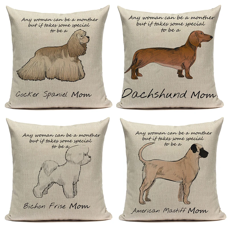 

CANIRICA Dachshund Pillow Cover Sofa Decorative Pillows For Living Room French Bulldog Cushion Cover Pet Home Decor Kussenhoes