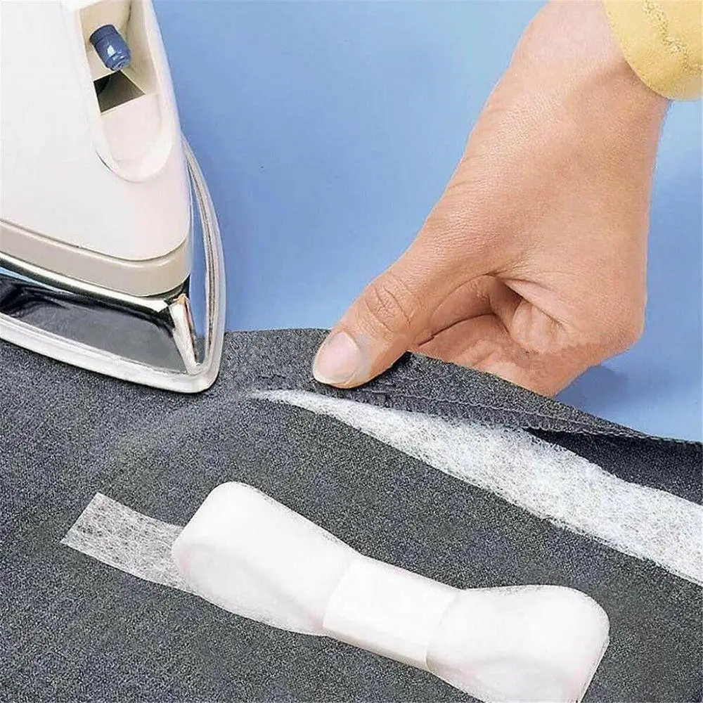 White Double Sided Sewing Accessory Adhesive Tape Cloth Apparel Fusible Interlining Fabric Tape