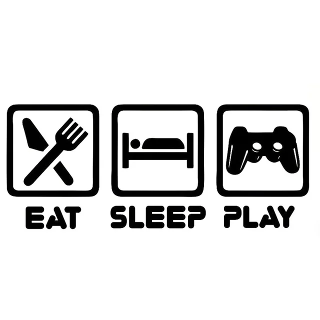 

14.1CM*5.8CM Funny Game Eat Sleep Play Vinyl Car Sticker