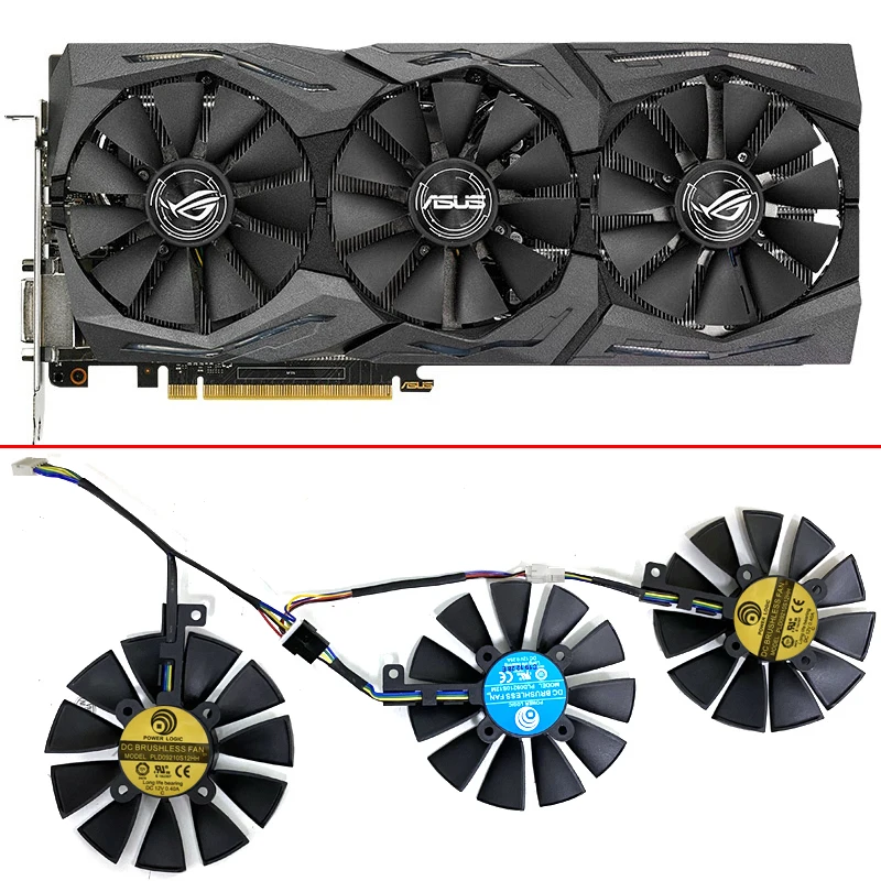 

3 шт. 87 мм T129215SU PLD09210S12HH PLD09210S12M 4-контактный кулер для ASUS Strix GTX 1060 OC 1070 1080 GTX 1080Ti RX 480