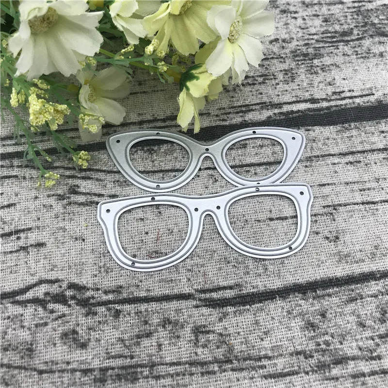 2pcs glasses frames Metal Cutting Dies For DIY Scrapbooking Album Embossing Paper Cards Decorative Crafts