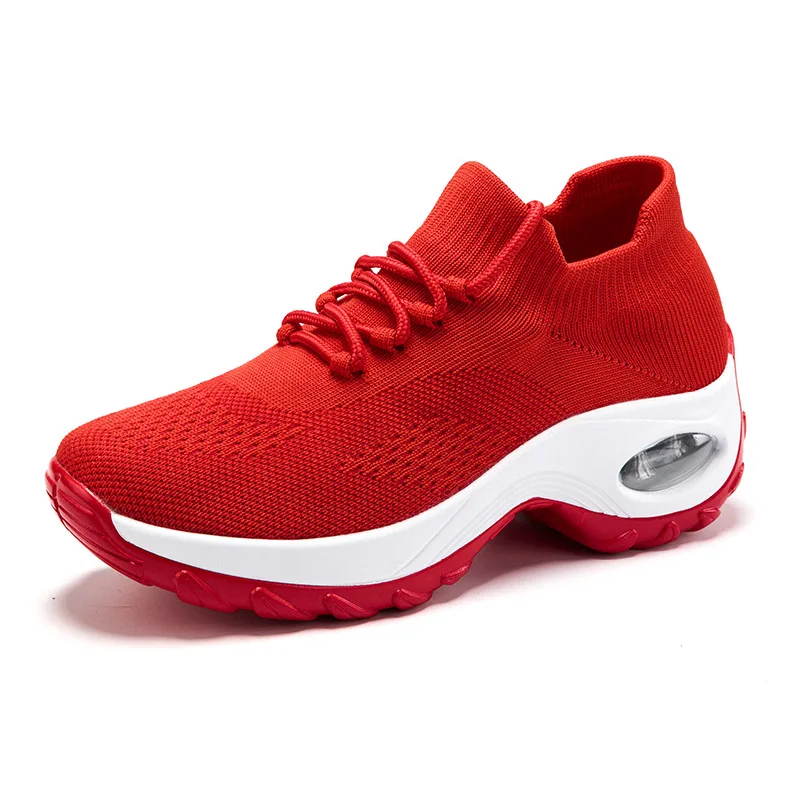 Women Running Sneakers Female Light Sports Shoes Breathable Air Cushion Flying Weaving Outdoor Walking Jogging Leisure Shoes