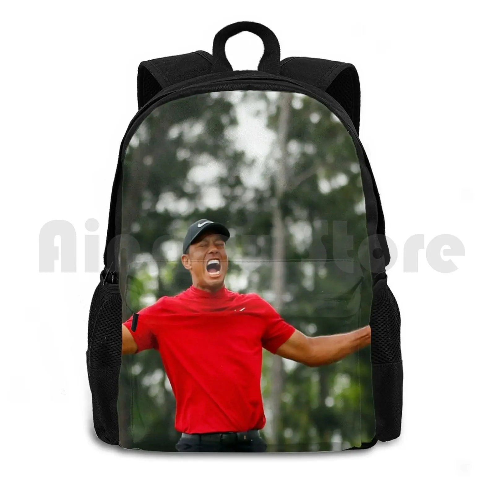 Celebrating His At The Masters Outdoor Hiking Backpack Waterproof Camping Travel Sports Sport Legends Legendary Athlete Hero