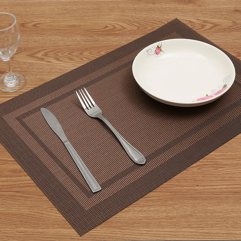 Beautifully PVC Washable Placemats for Dining Table Mat Non-slip Placemat Set In Kitchen Accessories Cup Coaster Wine Pad