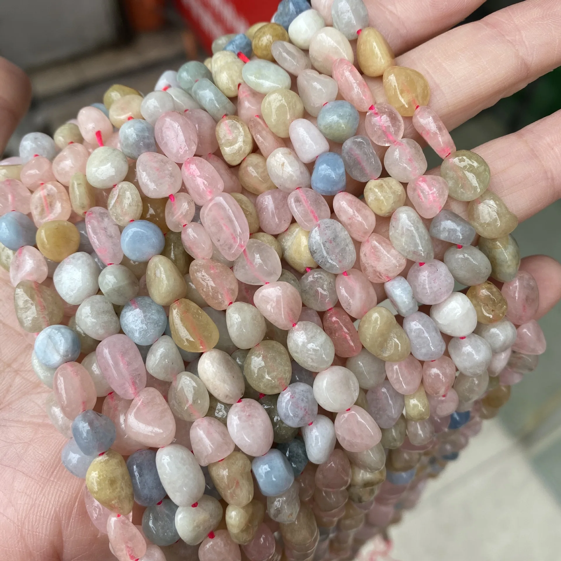 6x8mm Irregular Natural Morganite Stone Beads DIY Loose Crystal Stone Beads For Jewelry Making Earring Necklace Bracelet 15''