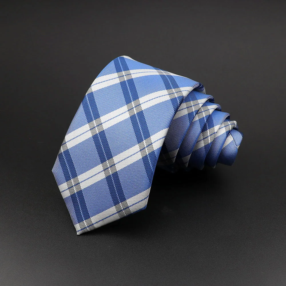 Mannen Jacquard Geweven Stropdas Klassieke Plaid Gestreepte Stropdassen Mode Polyester Stropdas Voor Bruiloft Business Party Pak Jurk Gravatas Gift