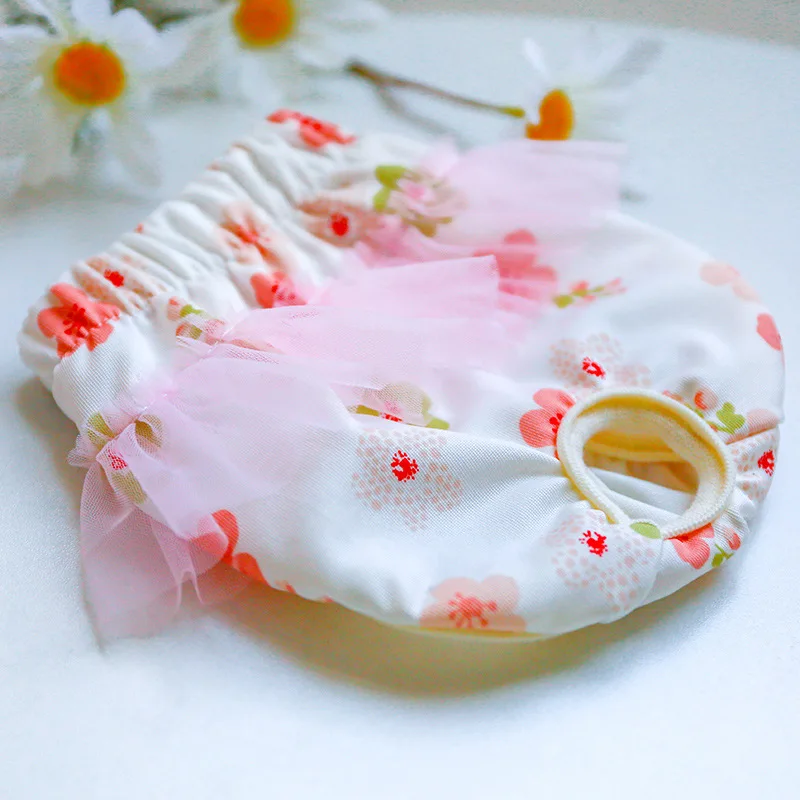 Pet Physiological Underwear Menstrual Pants Reusable Diapers for Dogs Cute Lace Floral Dog Heat Panties Female Chihuahua Shorts