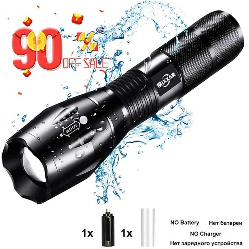 ZK90 Led flashlight Ultra Bright torch Camping light 5 switch Modes Q250 TL360 EDC waterproof Zoomable Torch Bicycle Light