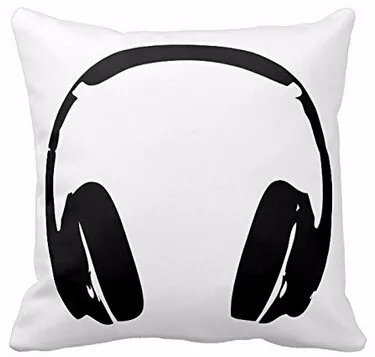 

New Arrival Hip Hop Headphones Luxury Printing Style Square Pillowcase Throw Pillow Sham Nice Pillow Cover Unique Pillow case