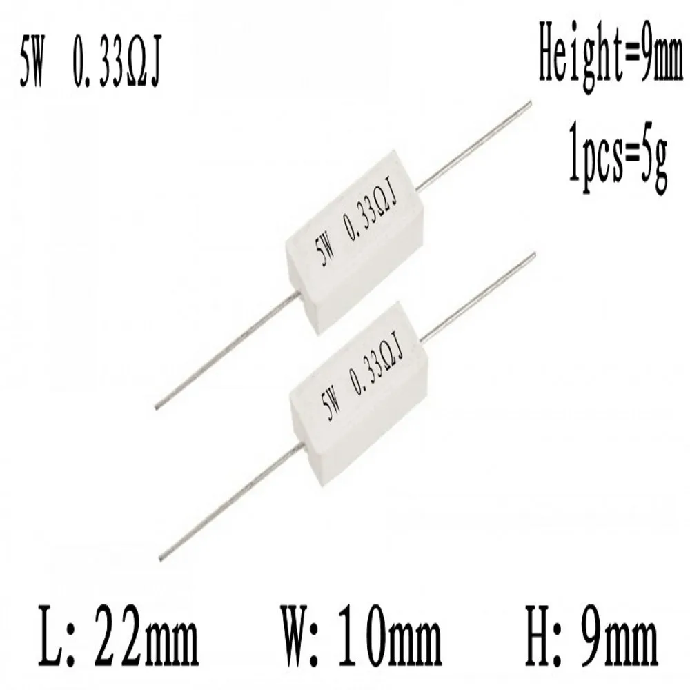 10pcs 5W SQP 5% Cement Resistor Power Resistor ​0.1~100K 0.1 0.22 0.33 0.5 1 2 3 4 5 6 8 10 15 20 25 47 100R 1K 2K 3K 5K 10K 47K