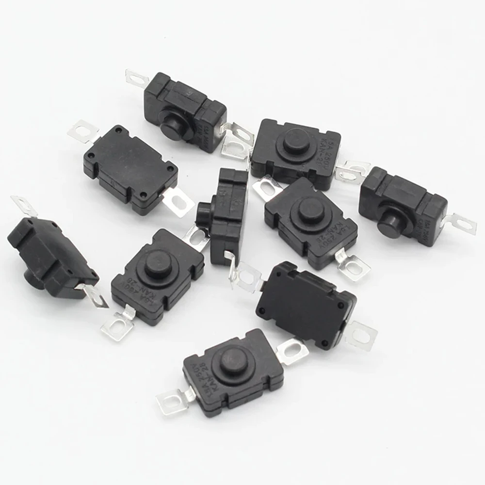 20pcs KAN-28 1.5A250V Flashlight Switches Self Locking SMD Type 18 x 12mm Push Button Switches 1812-28A DIY Model Toy Car fan