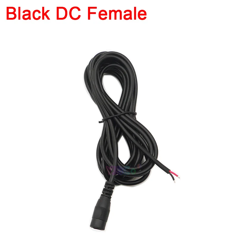 0.5m 1m 2m 3m 5m 10m 5.5 * 2.1 mm DC female and Male Jack adapter cable connector Power Supply Plug White/Black extension wire