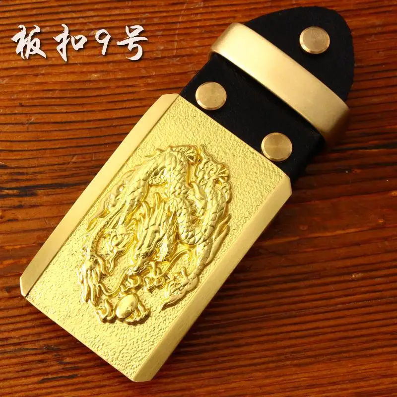 New 3D Chinese style dragon buckle solid brass men\'s belt buckle High quality metal denim belt head suitable for 3.8cm wide belt