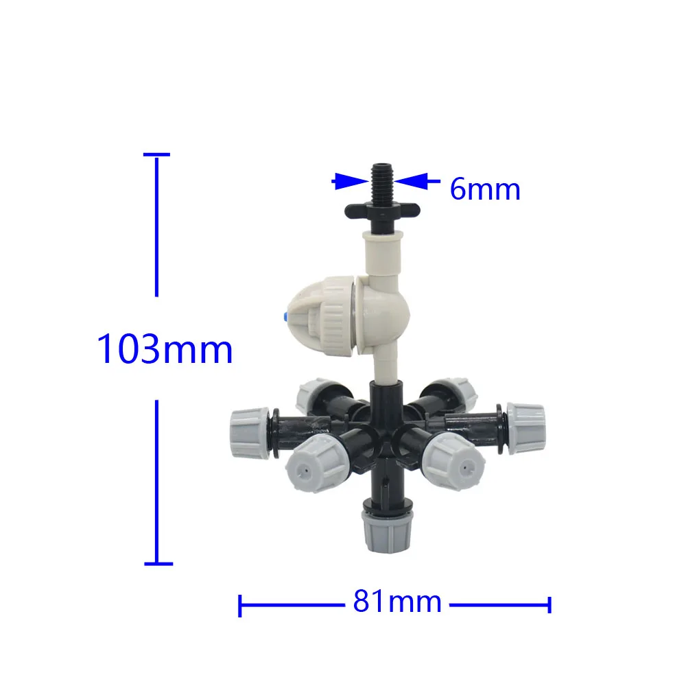 Hanging Cross Multi-misting Nozzle Mist Sprinkler Anti Drip Misting Nozzle With Barbed Threaded Connector 1set