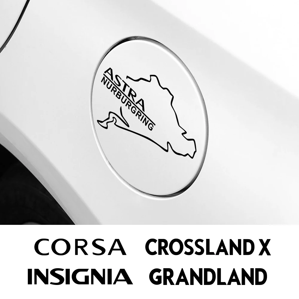 For Opel Crossland X Astra Corsa Insignia Opc Vectra Zafira Meriva Mokka Adam Auto Fuel Tank Cap Stickers Decorative Decals