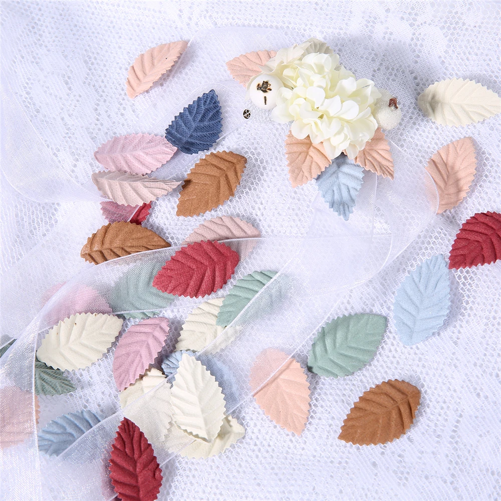 50/100Pcs Fake Tree Leaf Mini Artificial Leaves For Wedding Home Decorations DIY Handmade Wreath Scrapbooking Craft Accessories