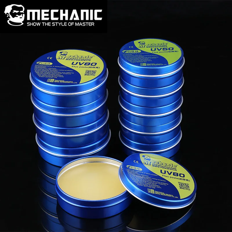 MECHANIC MCN-UV80 UV50 Paste Flux No-clean Soldering Tin BGA Solder Flux Rosin Welding Fluxes For PCB/BGA/PGA/SMD Repair Tools