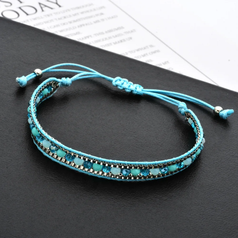 22 Styles Ethnic Style Color Tiramis Beads Handmade Lucky Rope Bracelet Female Adjustable Fashion Charm Jewelry Accessories