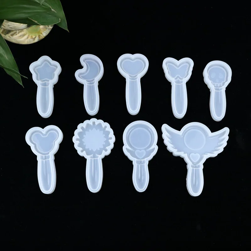 DIY Crystal Epoxy Different Shapes Small Magic Fairy Mirror Silicone Mold Handmade Table Set Toy Magic Wand