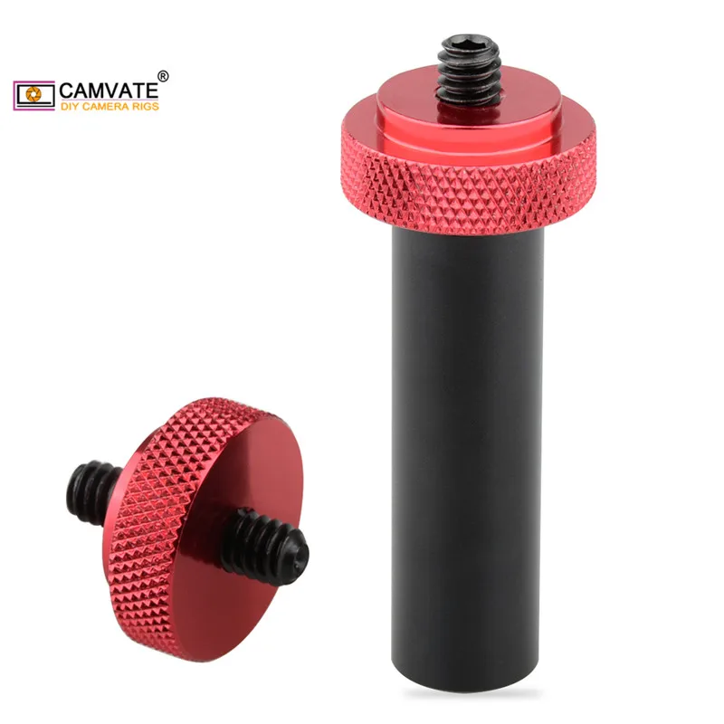 CAMVATE Standard universale Micro Rod V2 da 15mm (lungo 2 pollici) con filettatura maschio da 1/4 "-20 per fotocamera DSLR supporto a sgancio rapido da 15mm