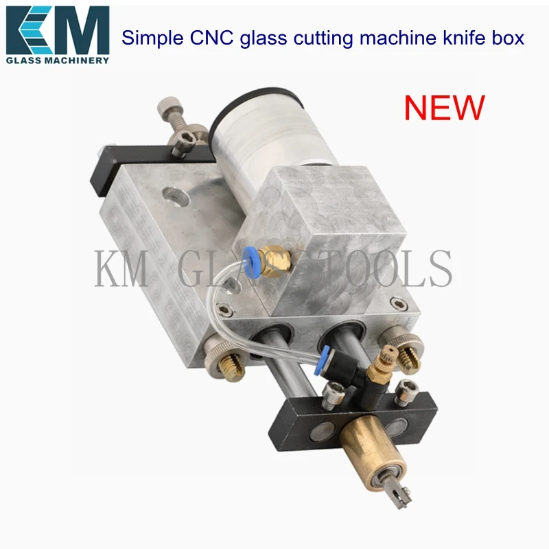 Simple CNC automatic glass cutting machine knife box. Can cut straight lines and shapes.