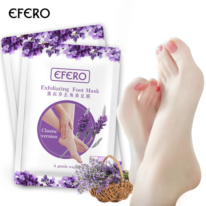 

6Pair Feet Exfoliating Foot Mask Skin Care Foot Peeling Dead Skin Lavender Feet Masks Pedicure Socks Foot Cream for Heels