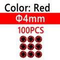 100 piezas de 4 mm rojo