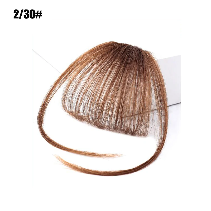 Clip In Air Bangs Thin Fake Fringes Natural Straigth Synthetic Neat Hair Bang Accessories For Girls Invisible Natural 4 Colors