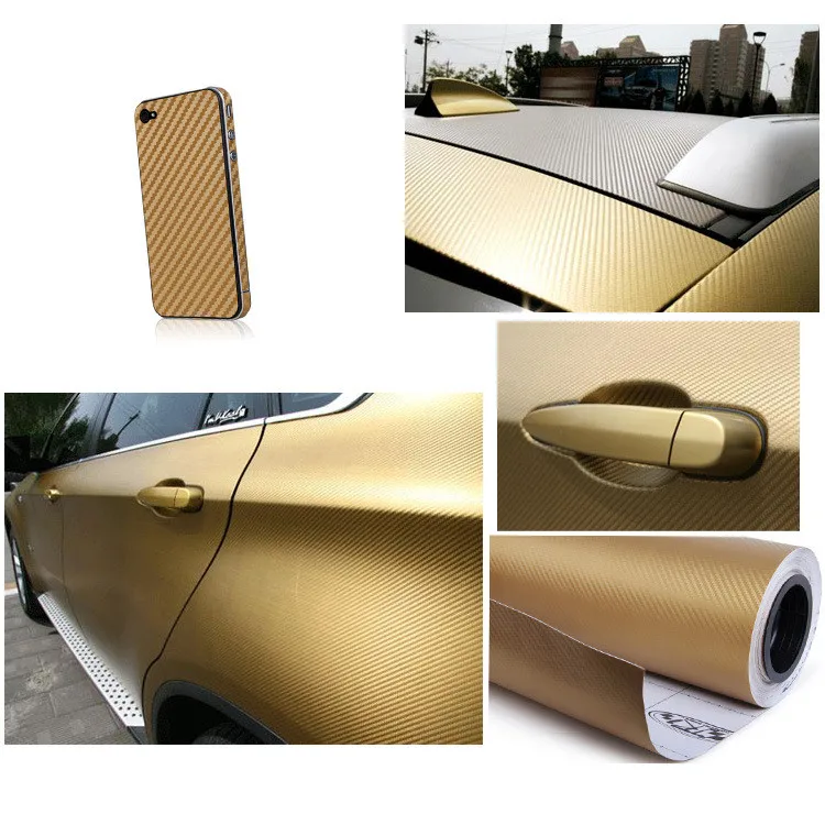 3D Carbon Fiber Vinyl Car Wrap Sheet Roll Film, adesivos e decalques, acessórios para motocicletas, automóveis, 500mm x 2000mm