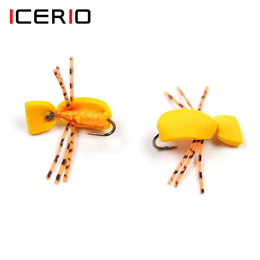 

ICERIO 8PCS #10 Orange Foam Indicator Beetle Floating Fly Trout Fly Fishing Lures