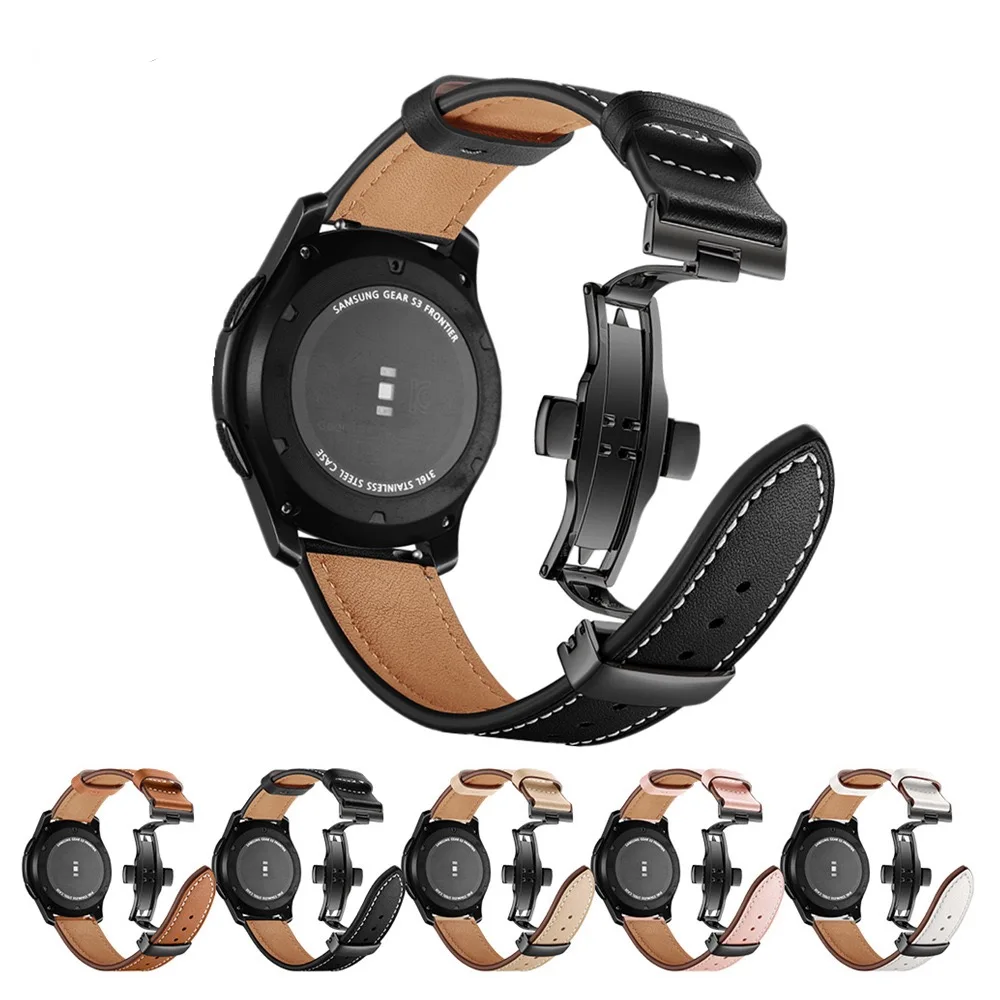 22mm/20mm Leather strap for Samsung Galaxy watch 45mm/Active 2/Huawei watch 3Comfortable replacement strap for Amazfit GTR 47mm