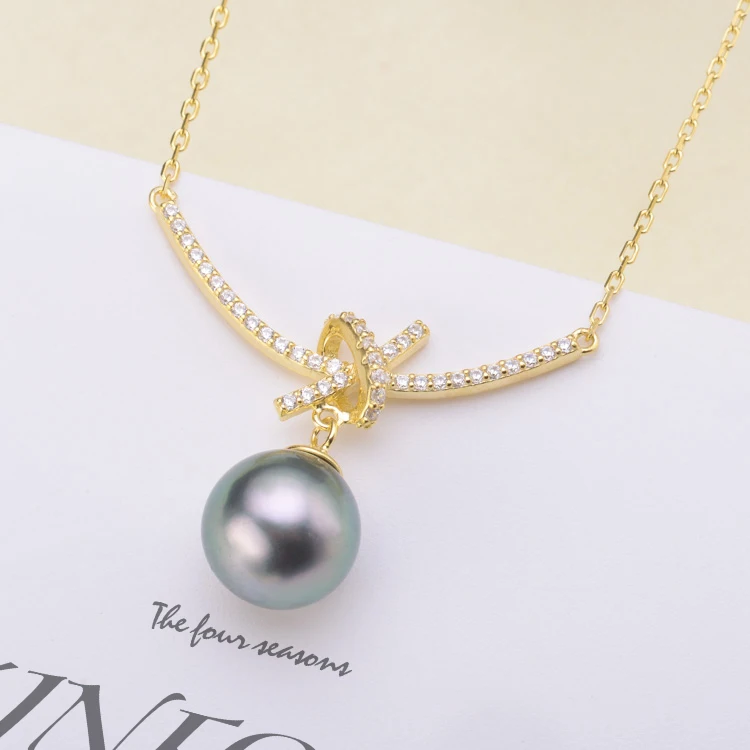 3Pcs/Lot Fashion Pendant Choker Accessory S925 Sterling Silver Pearl Jewelry Necklace Components DIY Craft Acc