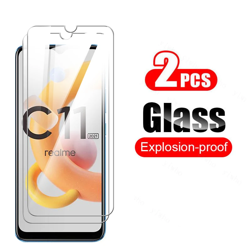 4in1 protective glasses on the for realme relme realm c21 c11 c 21 11 smartfon touch screen protector film realmi c11 2021 glass