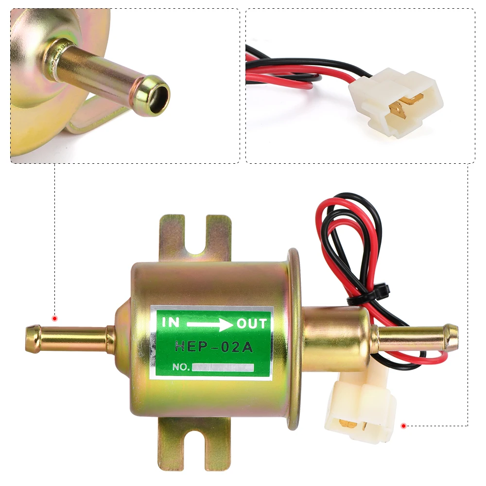 

HEP-02A 12V 24V Low Pressure Electric Fuel Pump Universal Diesel Petrol Gasoline For Car Carburetor Motorcycle ATV