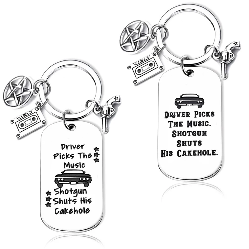 Funny Keychain Supernatural Tv Show Fan Inspirational Music Lover Best Friend Coworker Driver Picks Birthday Graduation Keyring