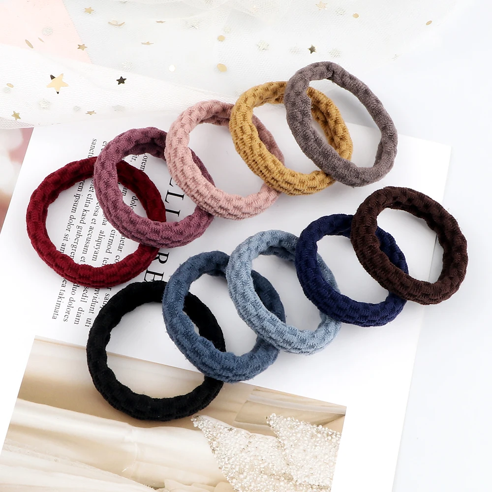 Mädchen Einfache Grund Elastische Haar Band Persönlichkeit Gitter Seil Scrunchies Fashion Solid Farbe Stirnband Frauen Haar Zubehör Geschenk