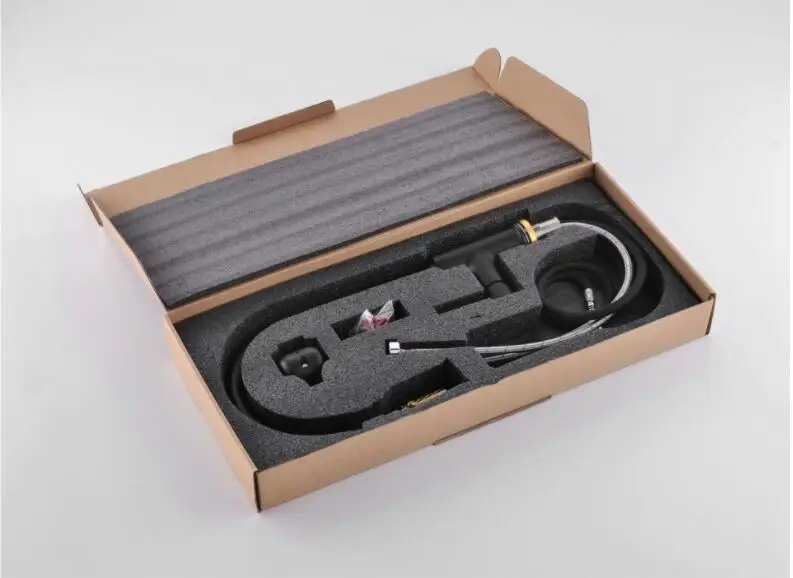 Messing küche wasserhahn mit Dual modus spray schwarz top qualität ziehen küche hahn kalte heiße wasser mixer wasserhahn