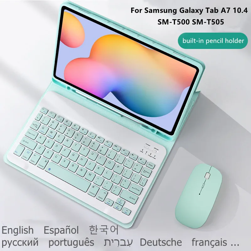 Keyboard Case with Keyboard for Samsung Galaxy Tab A7 10.4 SM-T500 SM-T505 T500 T505 Cover Funda for Tab A7 2020 Magnetic Case