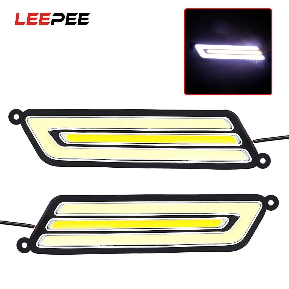 24V 12V Car DRL Turn Signal Lamps Flexible LED Strips Fog Indicator Day Running Lights Reversing Automotive Accessories