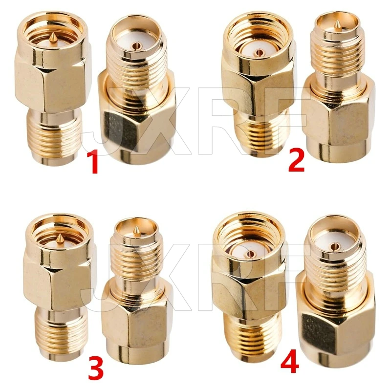 Złącze JXRF 2 szt. Adapter koncentryczny RF SMA męski żeński RP SMA do SMA męski RP-SMA złącze