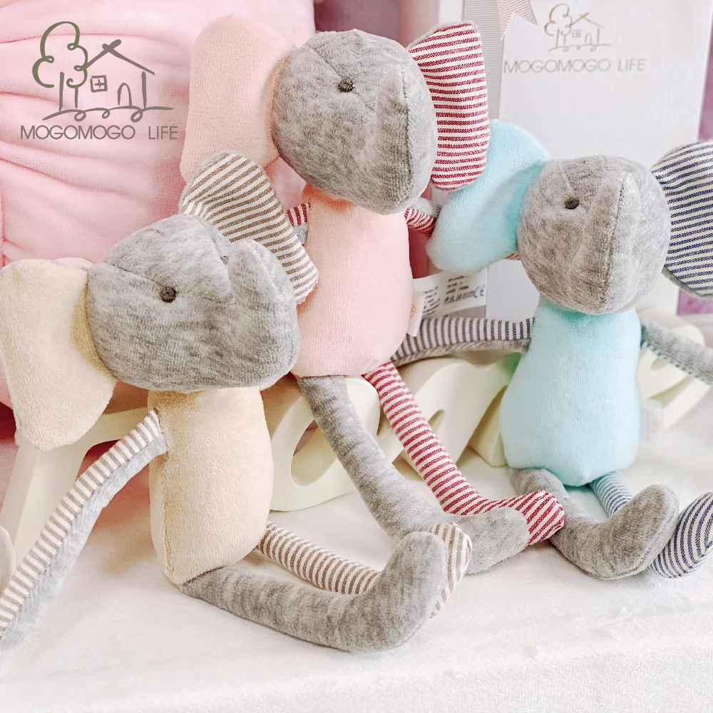 Luxury Stuffed Pink Elephant Plush for Baby Girls Newborn Soft Nursey Doll Todder Sleep Comfort Lovely Handmade Animal Toy