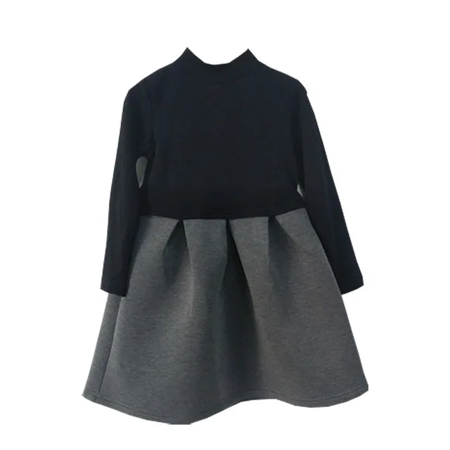 Neue Mädchen Winter High Neck Kleid Baumwolle Elegante Teenager Kinder Kinder Langarm Herbst Winter Falten Prinzessin Kleid Kleidung
